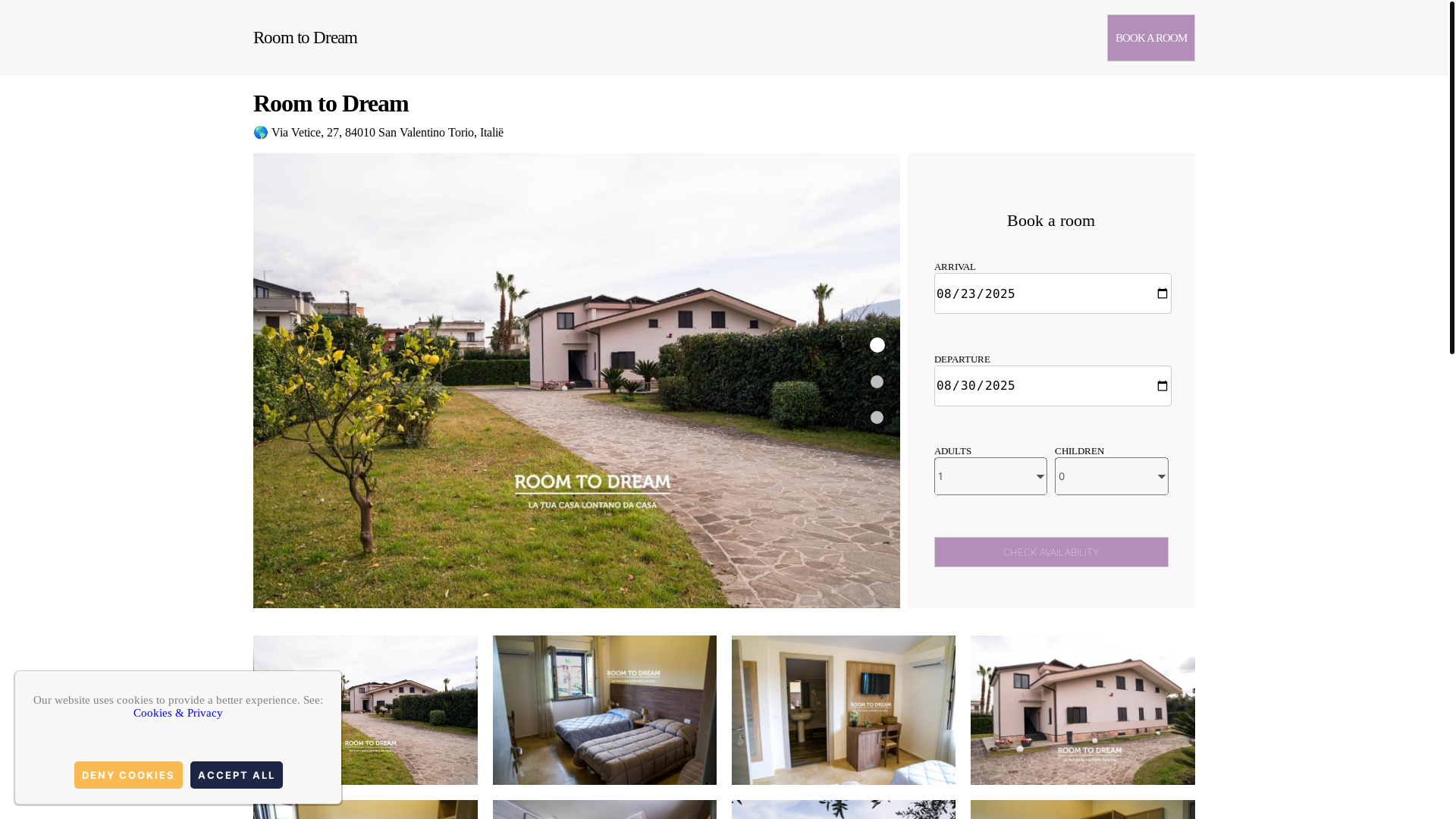 website screenshot of https://room-to-dream.org.es/