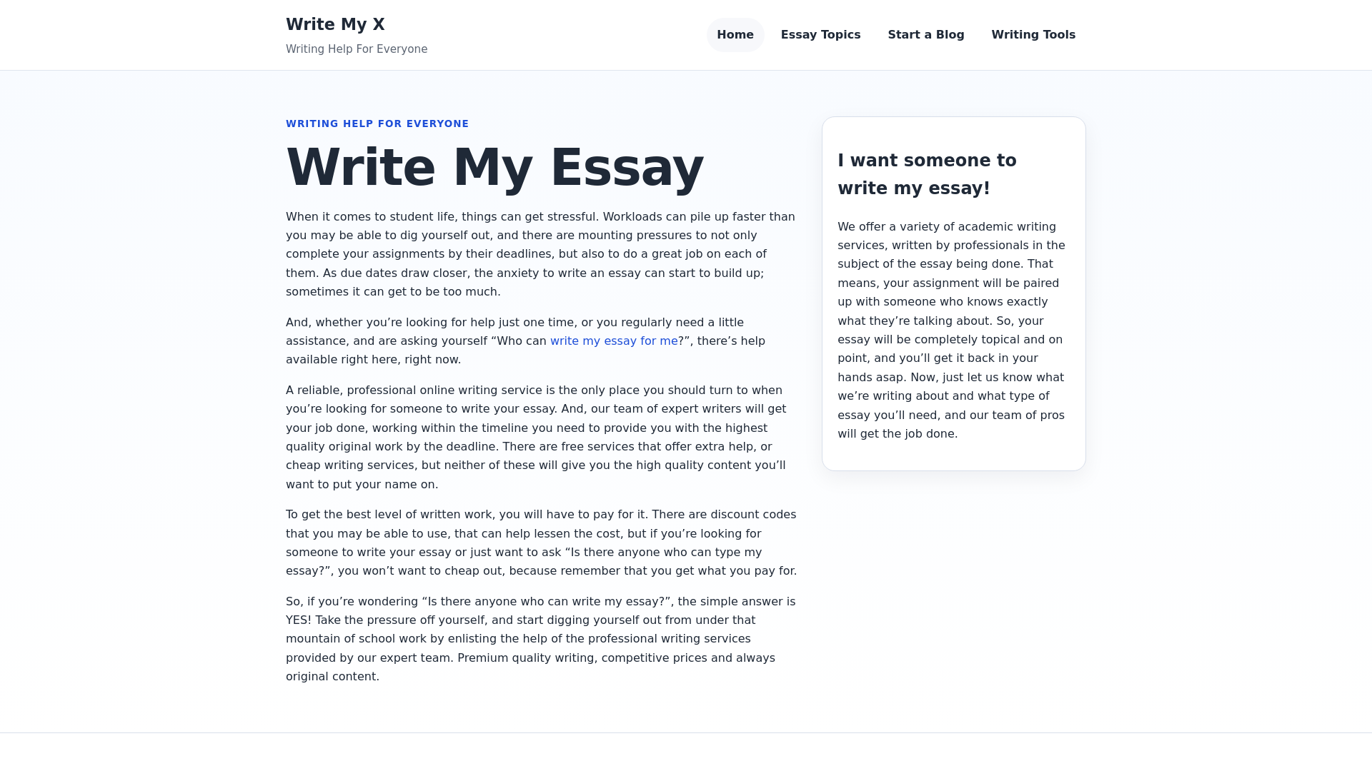 website screenshot of https://writemyx-com.pages.dev/