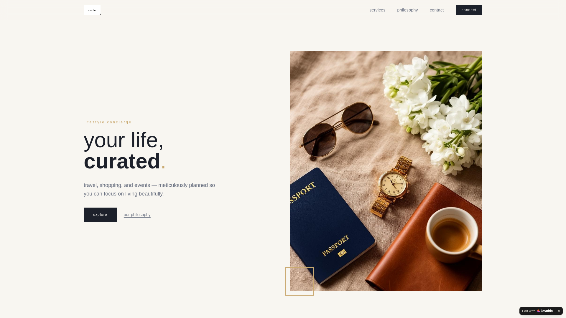 website screenshot of https://modelifestyle.co/