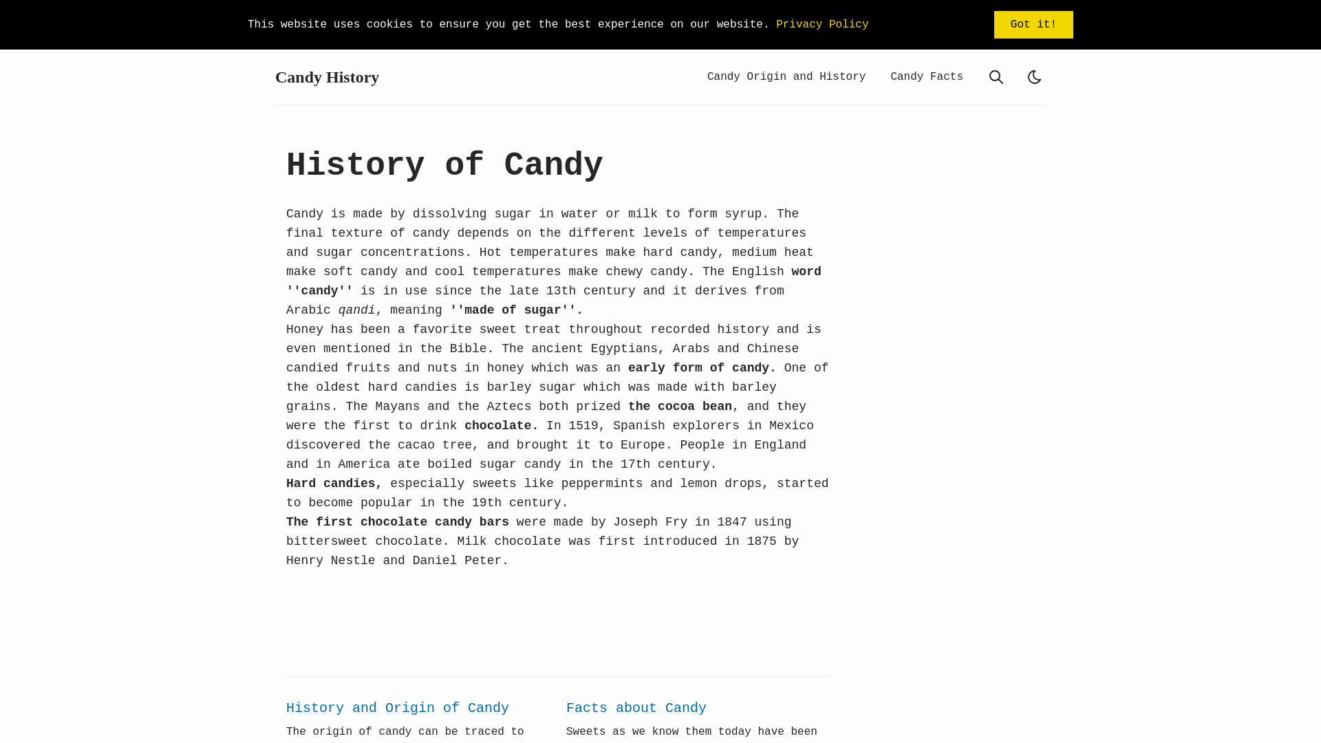 website screenshot of https://candyhistory-preview.pages.dev/