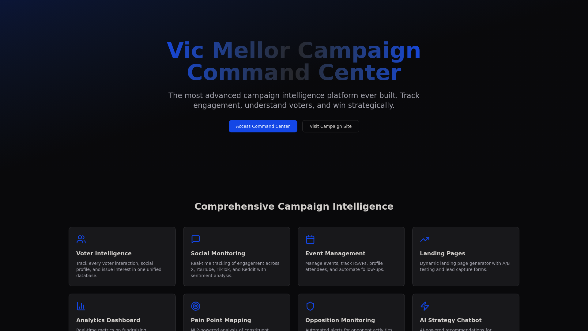website screenshot of https://vicwarroom.com/