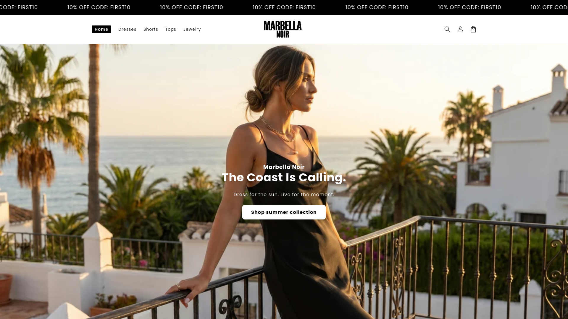 website screenshot of https://marbellanoir.com/