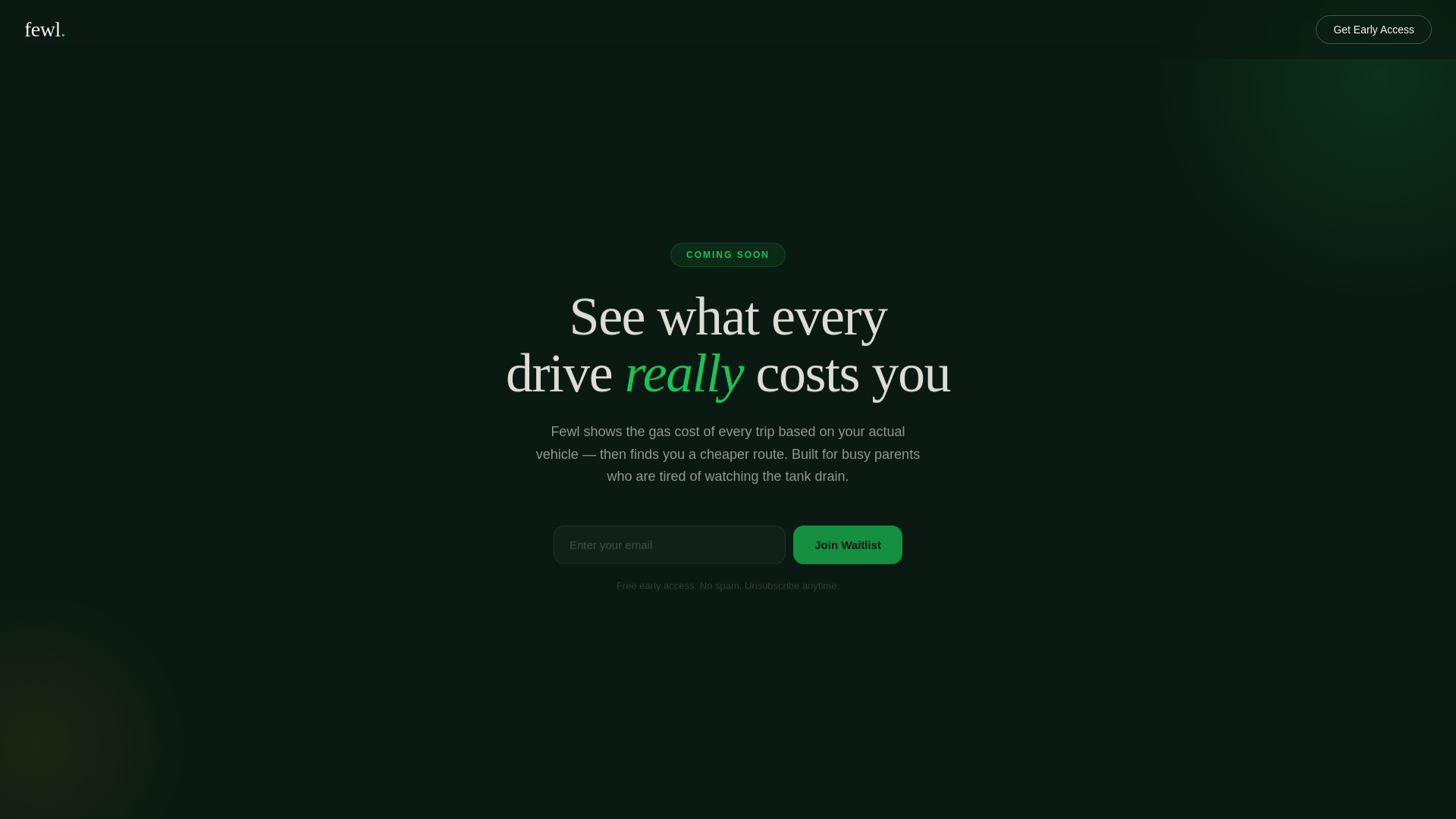 website screenshot of https://getfewl.app