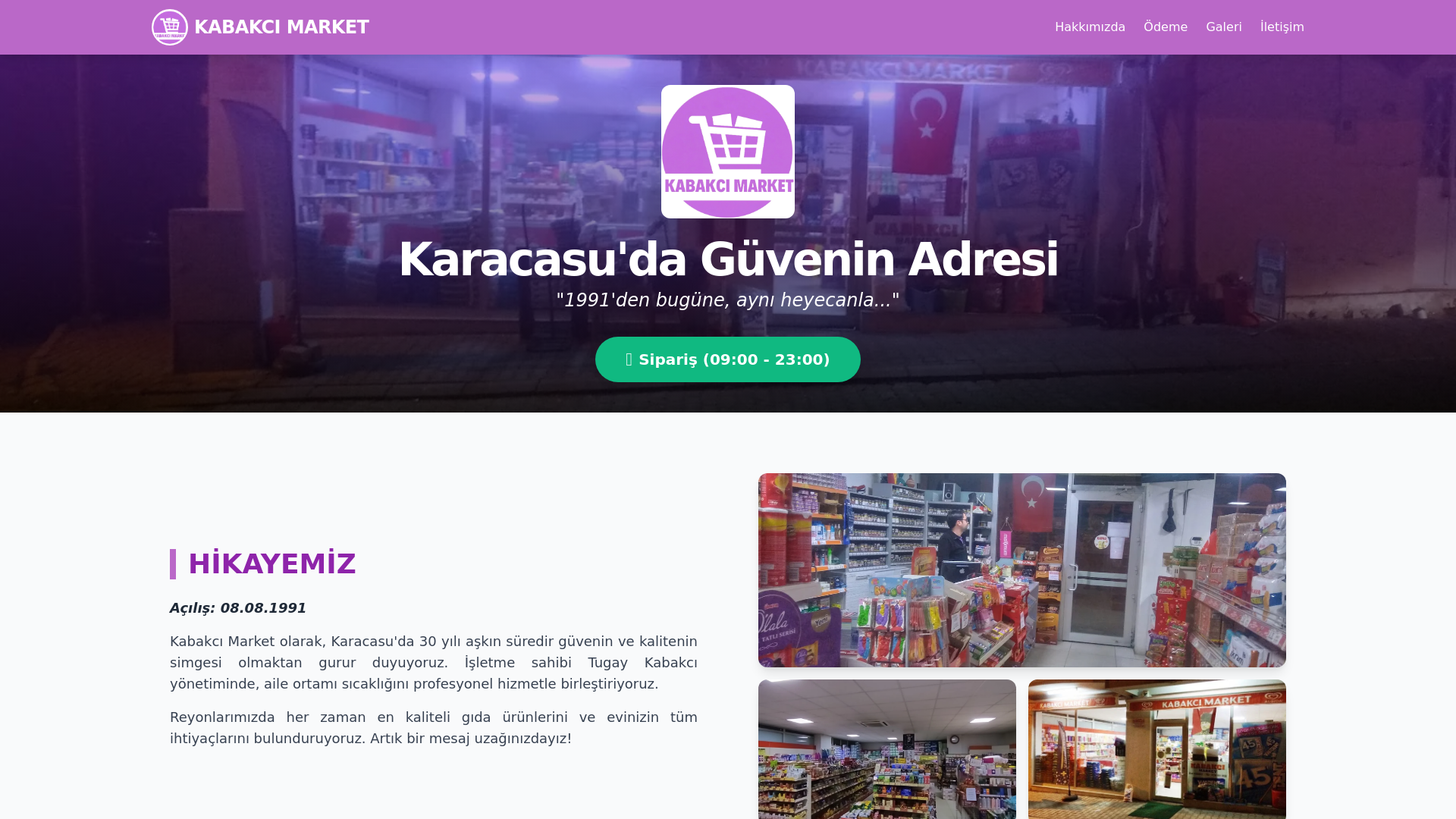 website screenshot of https://kabakcimarket.company