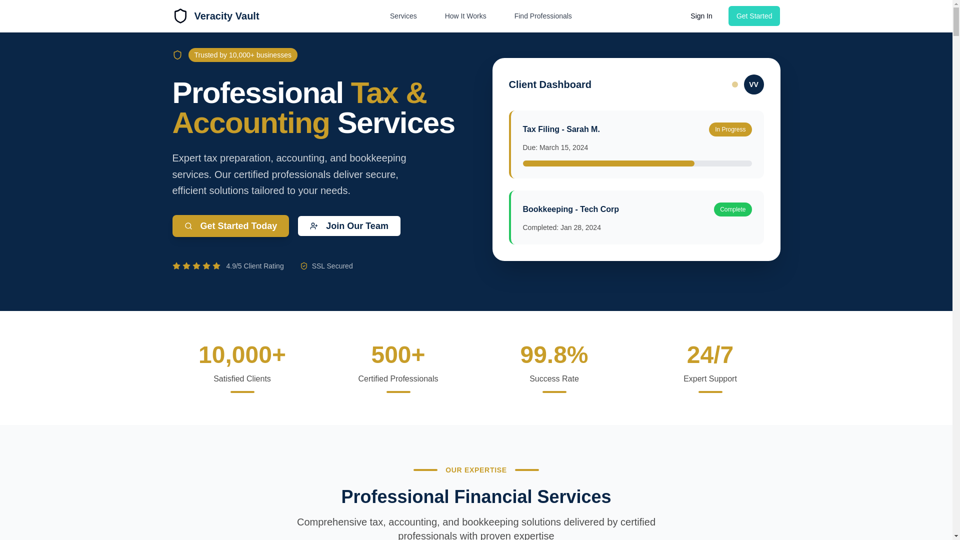 website screenshot of https://veracityvault.co.za/