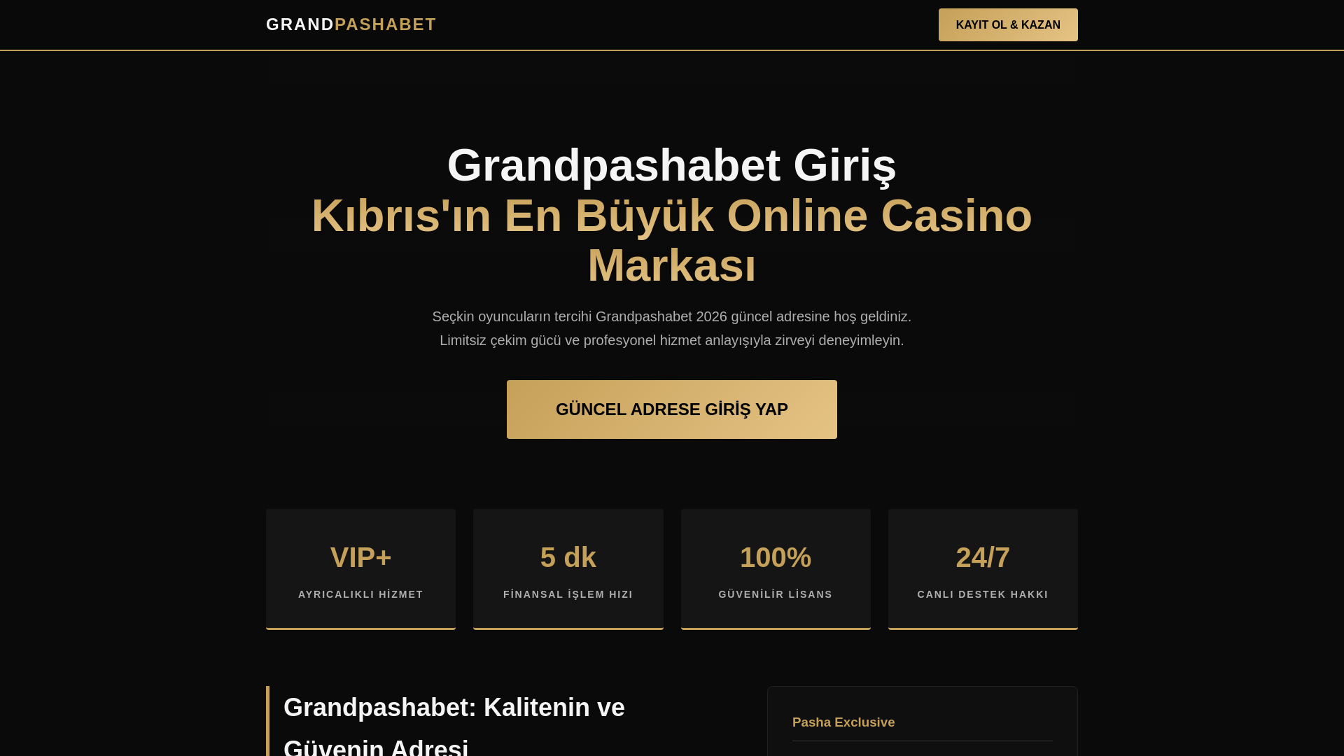 website screenshot of https://grandpashabet.oyunadresigiris.com/