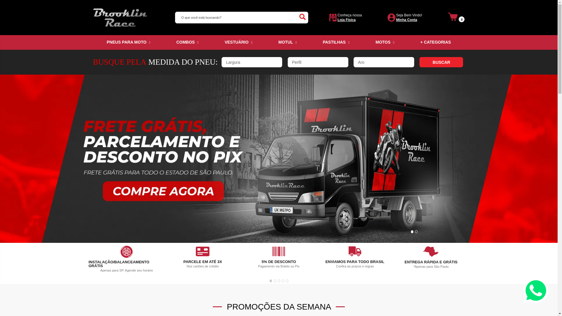 website screenshot of https://brooklinracepneus.com.br/