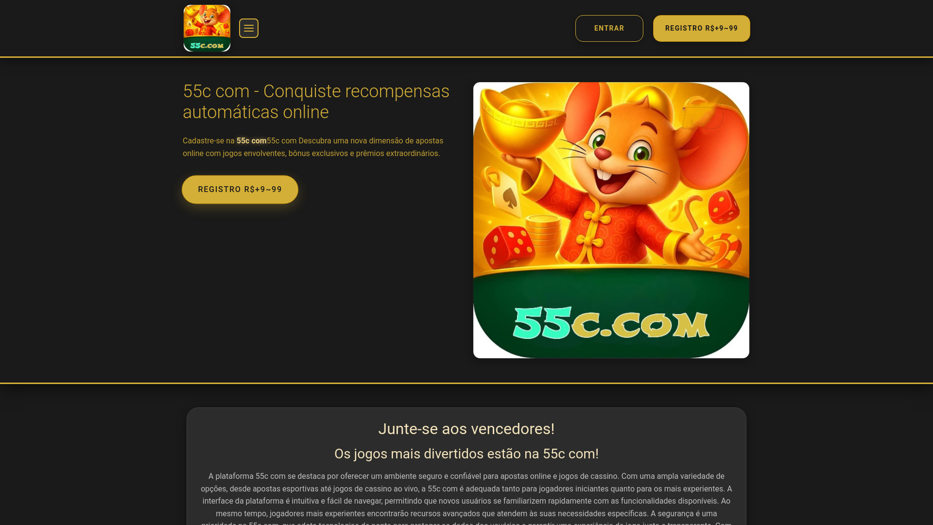 website screenshot of https://55ctopg.com/