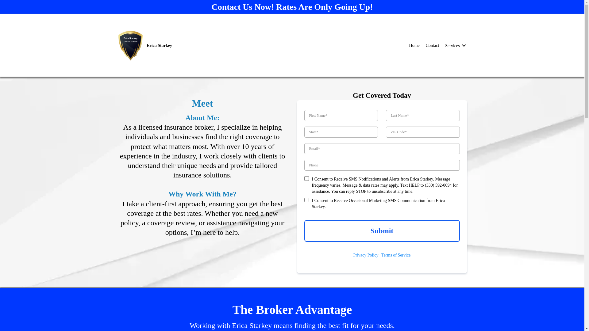 website screenshot of https://ericastarkeyinsurance.com/