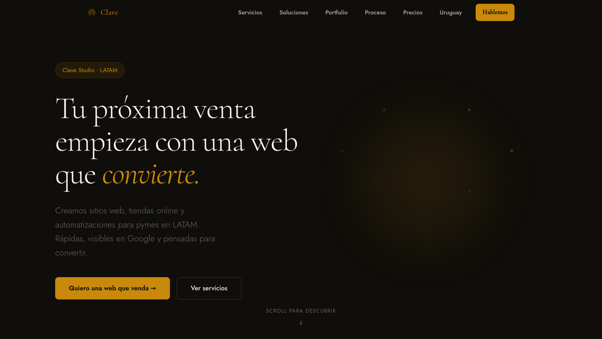 website screenshot of https://clavestudio.dev/