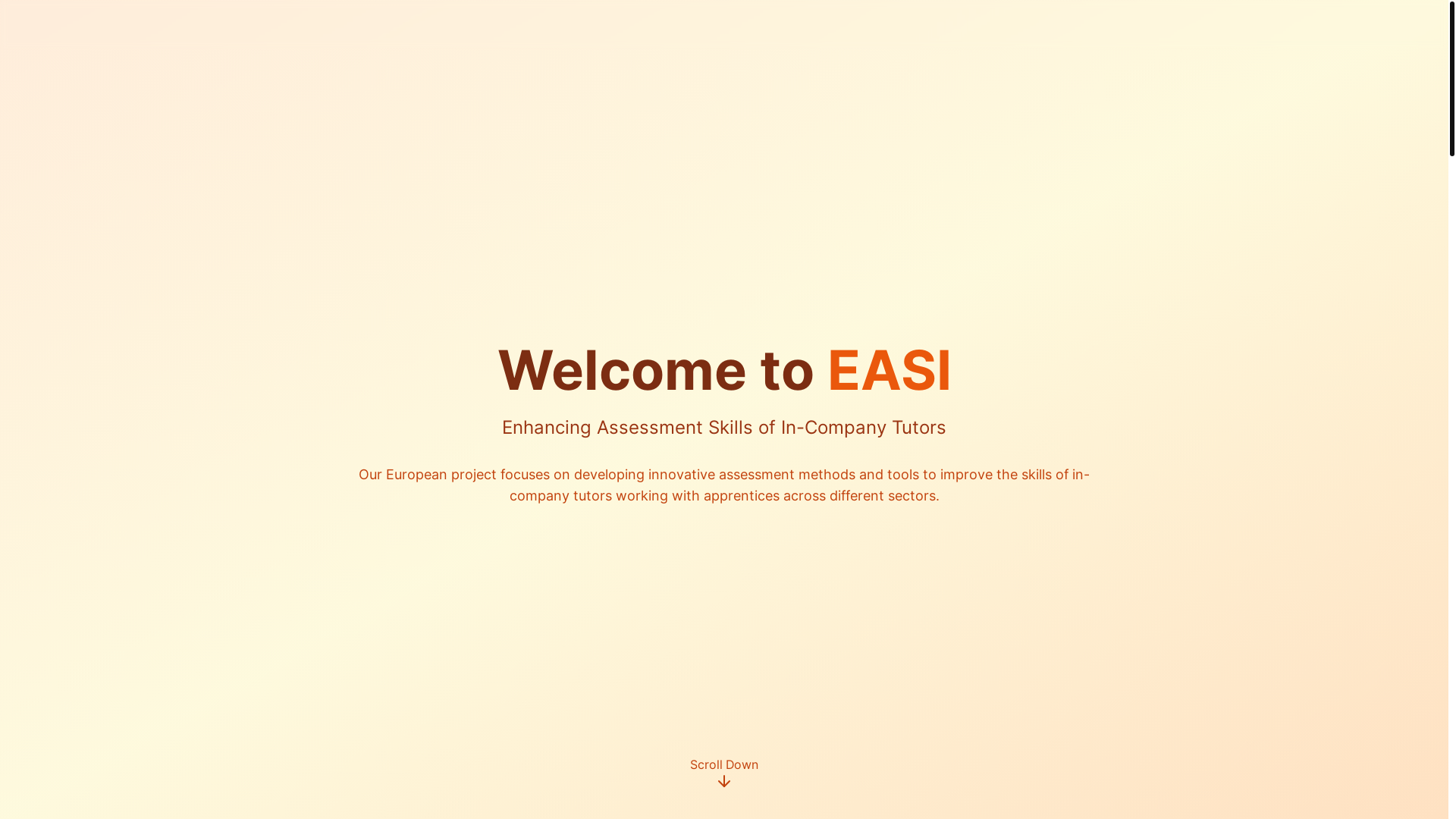 website screenshot of https://project-easi.org/