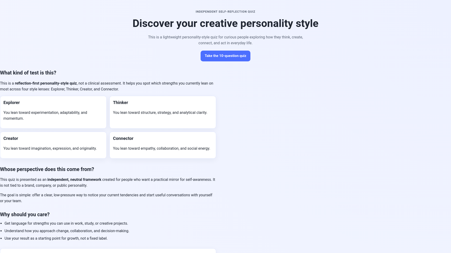 website screenshot of https://personality-quiz-ron.pages.dev/