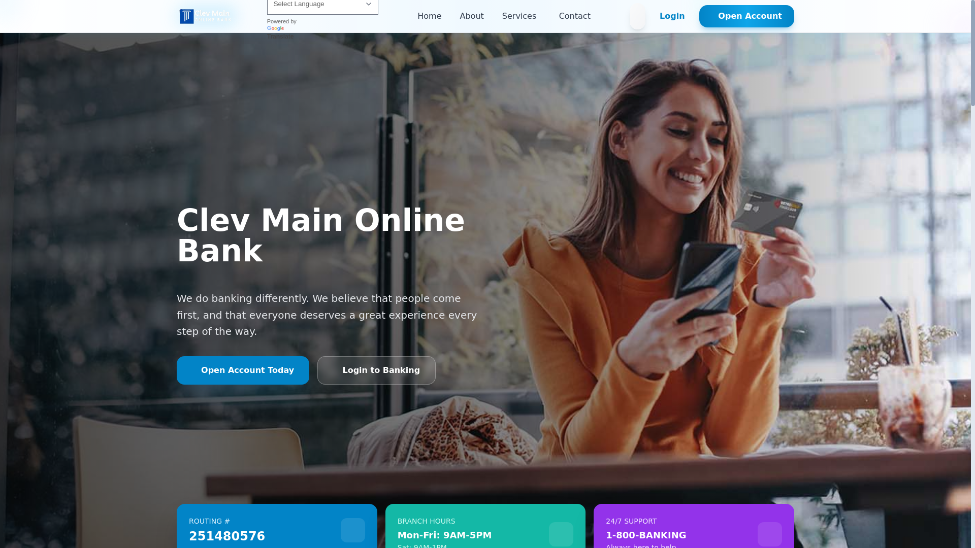 website screenshot of https://clevmain.com/