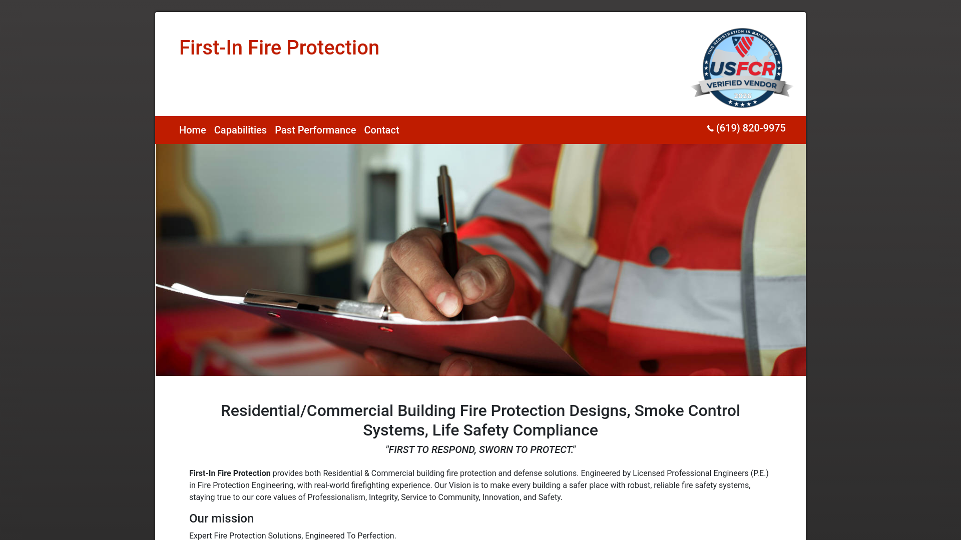 website screenshot of https://firstinfireprotectiongov.com/