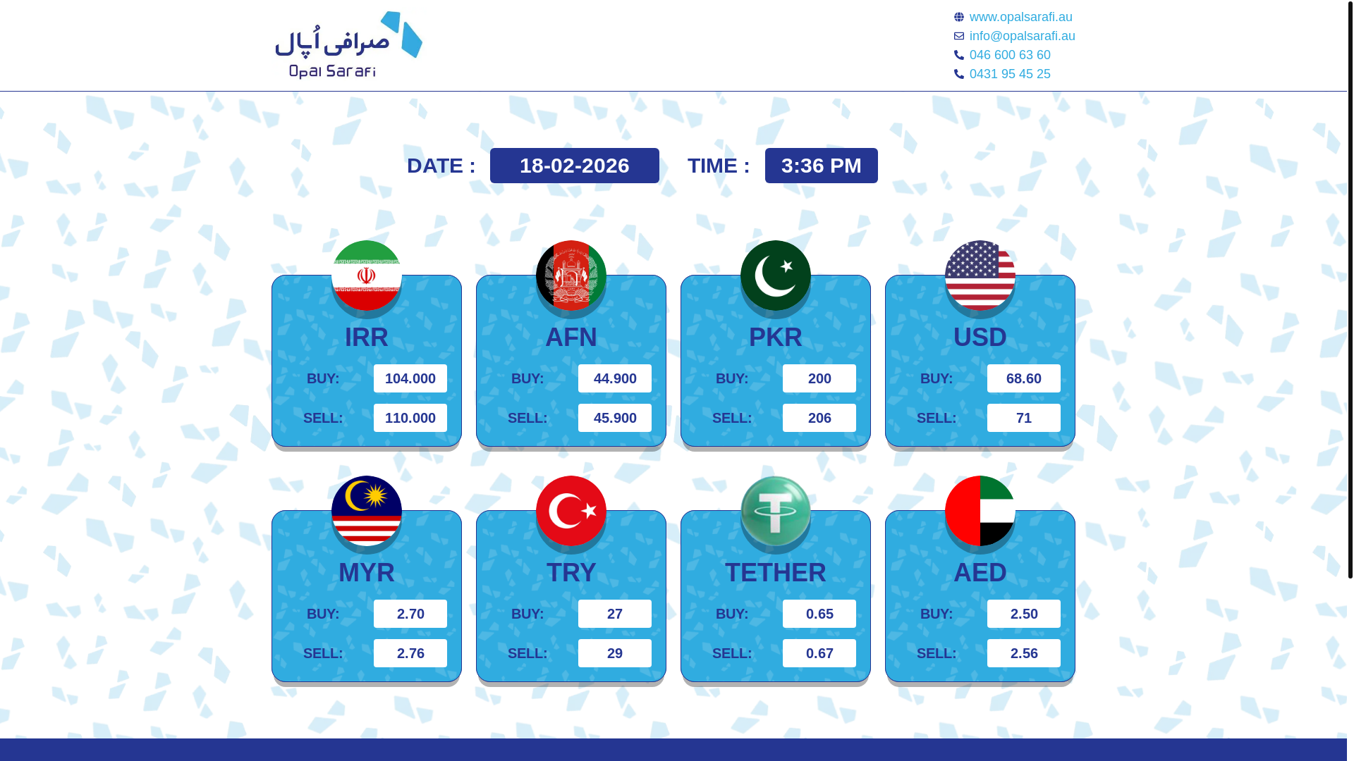 website screenshot of https://opalsarafi.au/