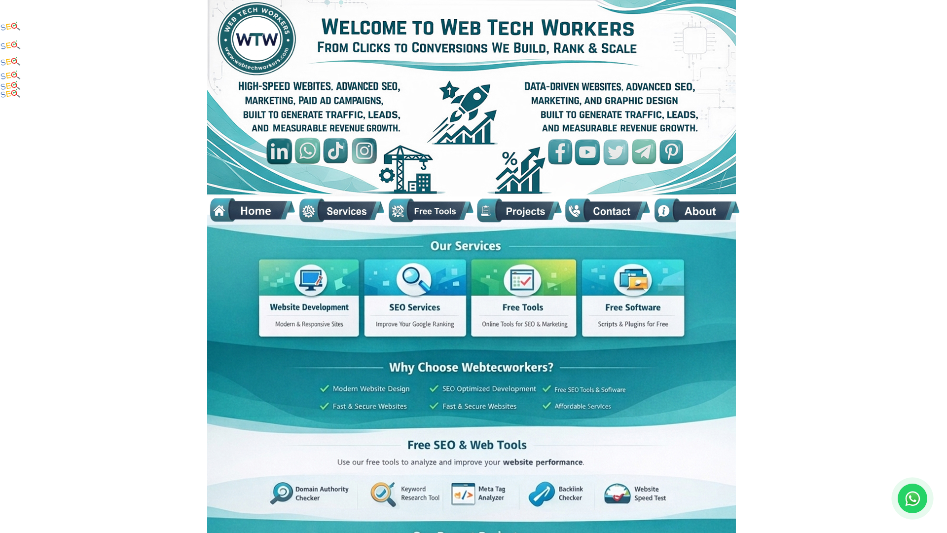 website screenshot of https://webtechworkers.com/