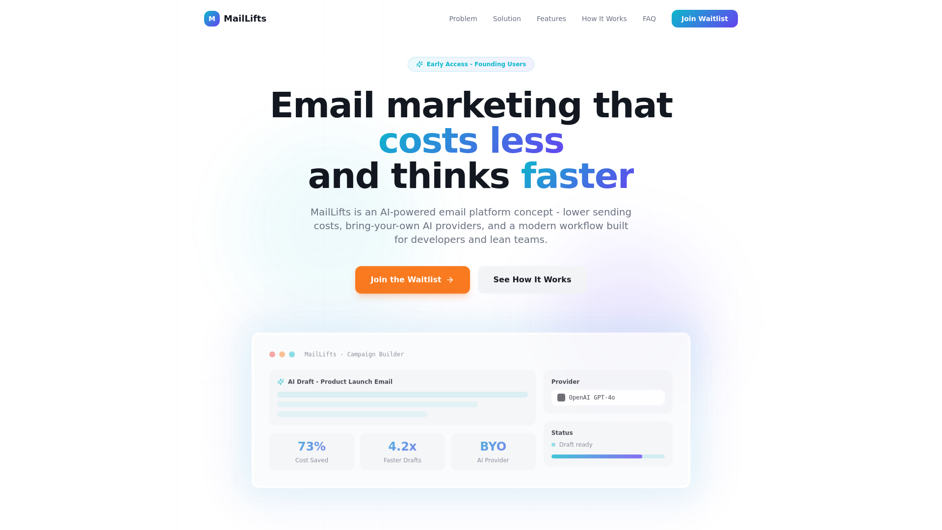 website screenshot of https://maillifts.com