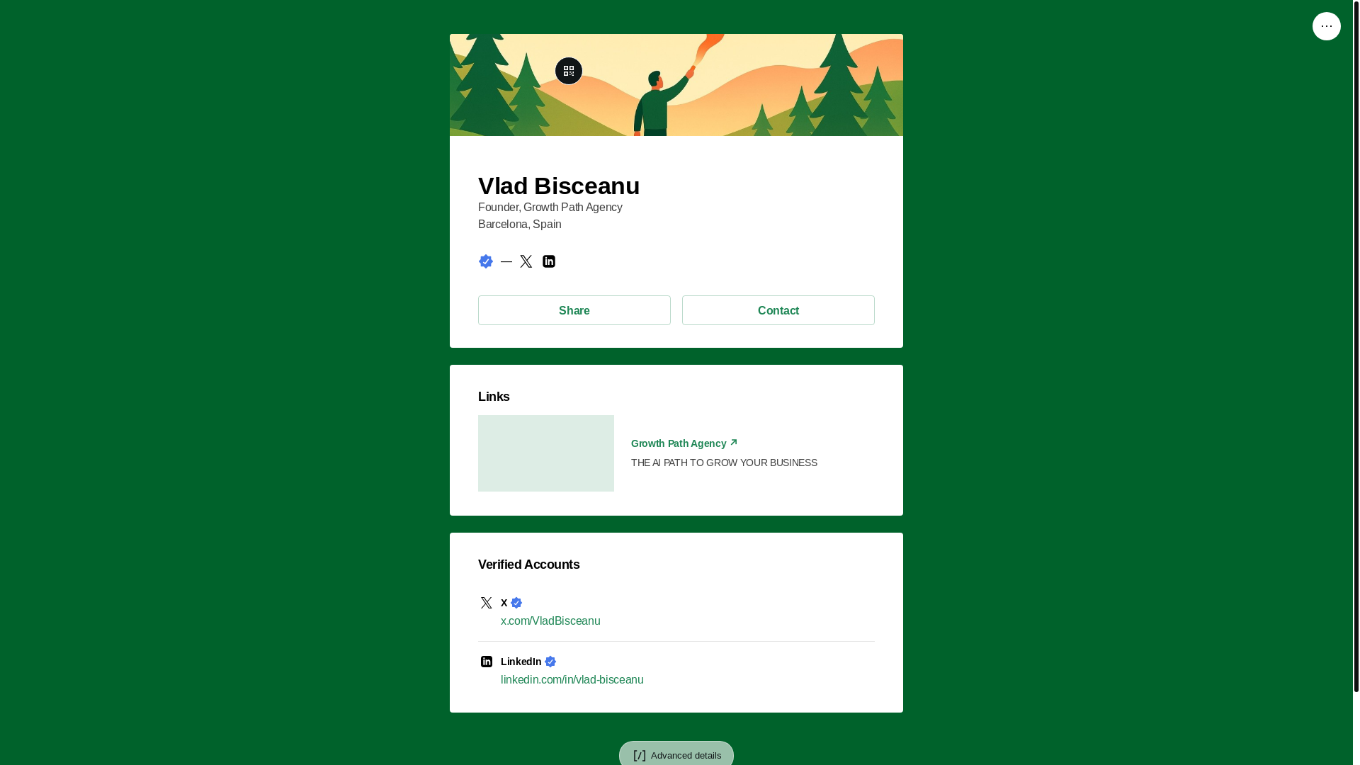 website screenshot of https://vladbisceanu.link/