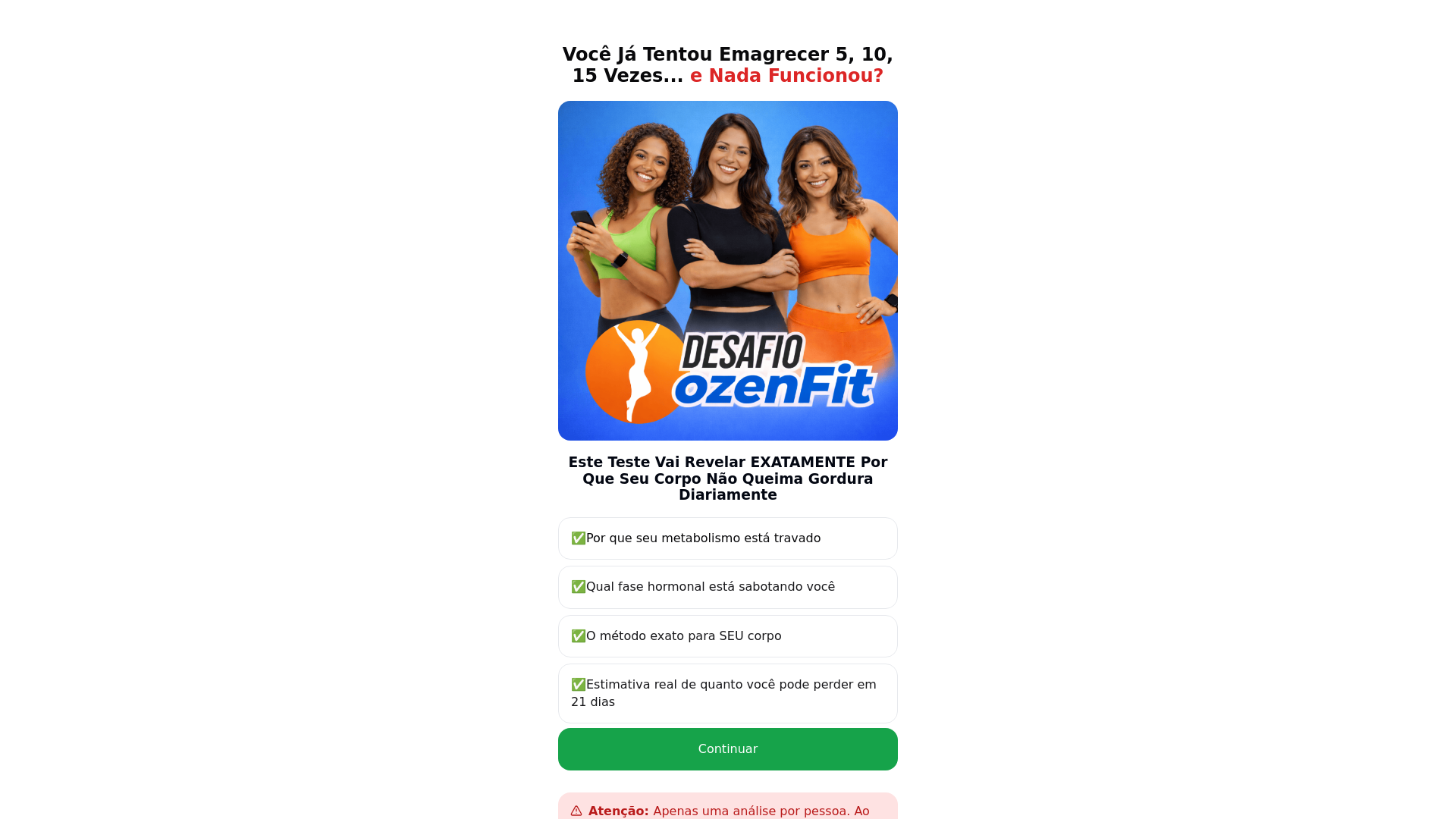 website screenshot of https://ozenfitdesafio.online