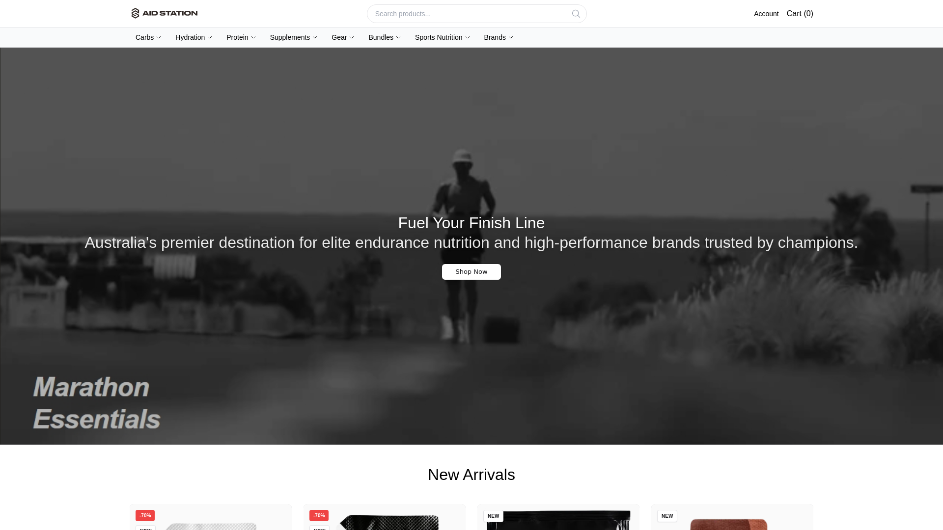 website screenshot of https://aidstationproshop.shop/