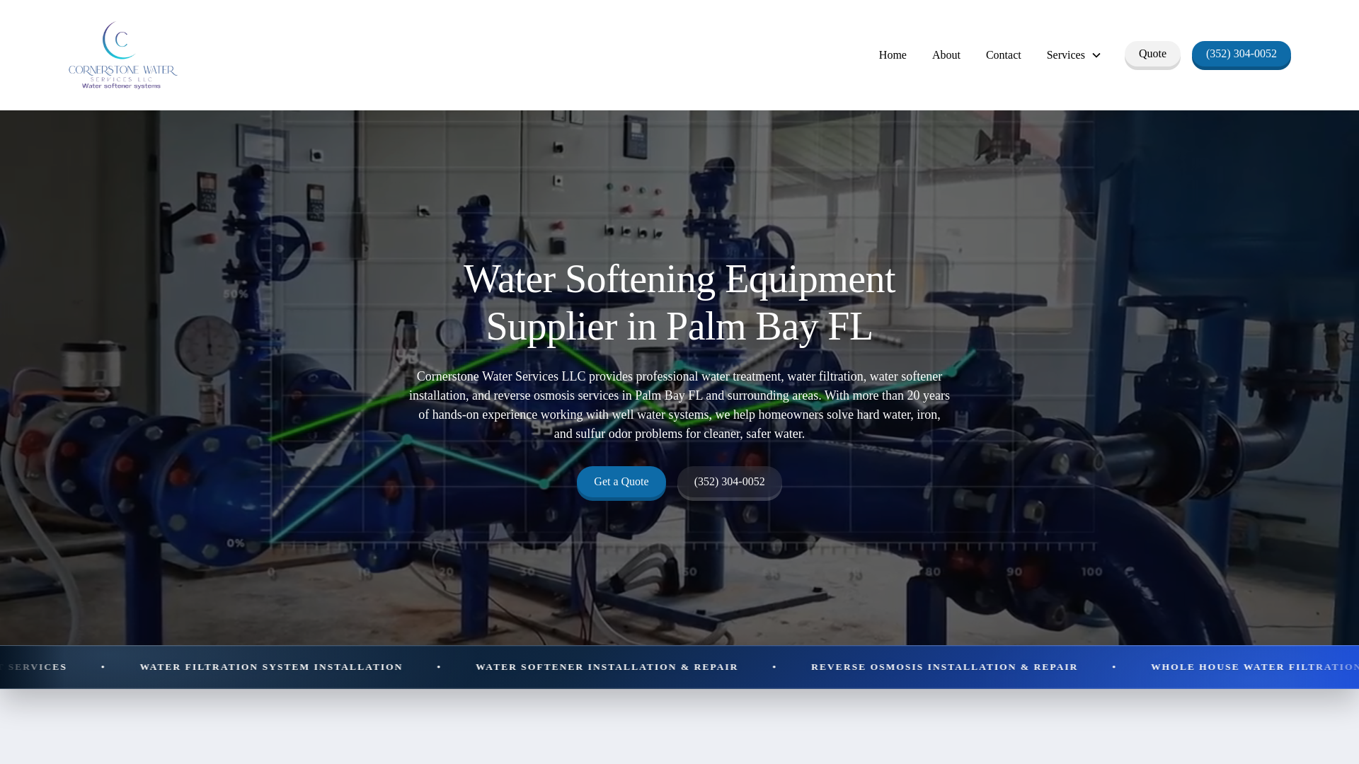 website screenshot of https://cornerstonewaterservicesllc.com