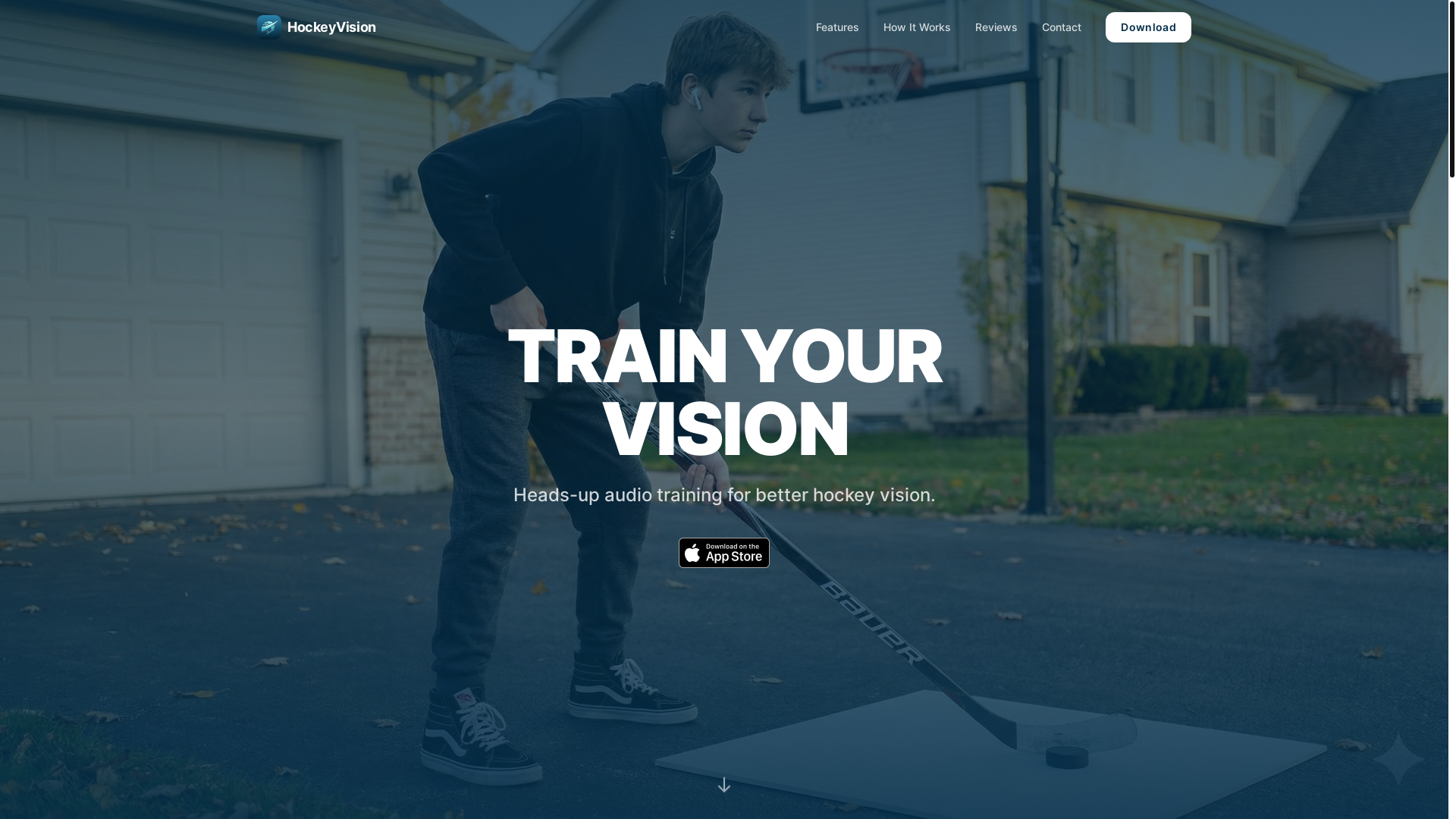 website screenshot of https://hockeyvision.app/