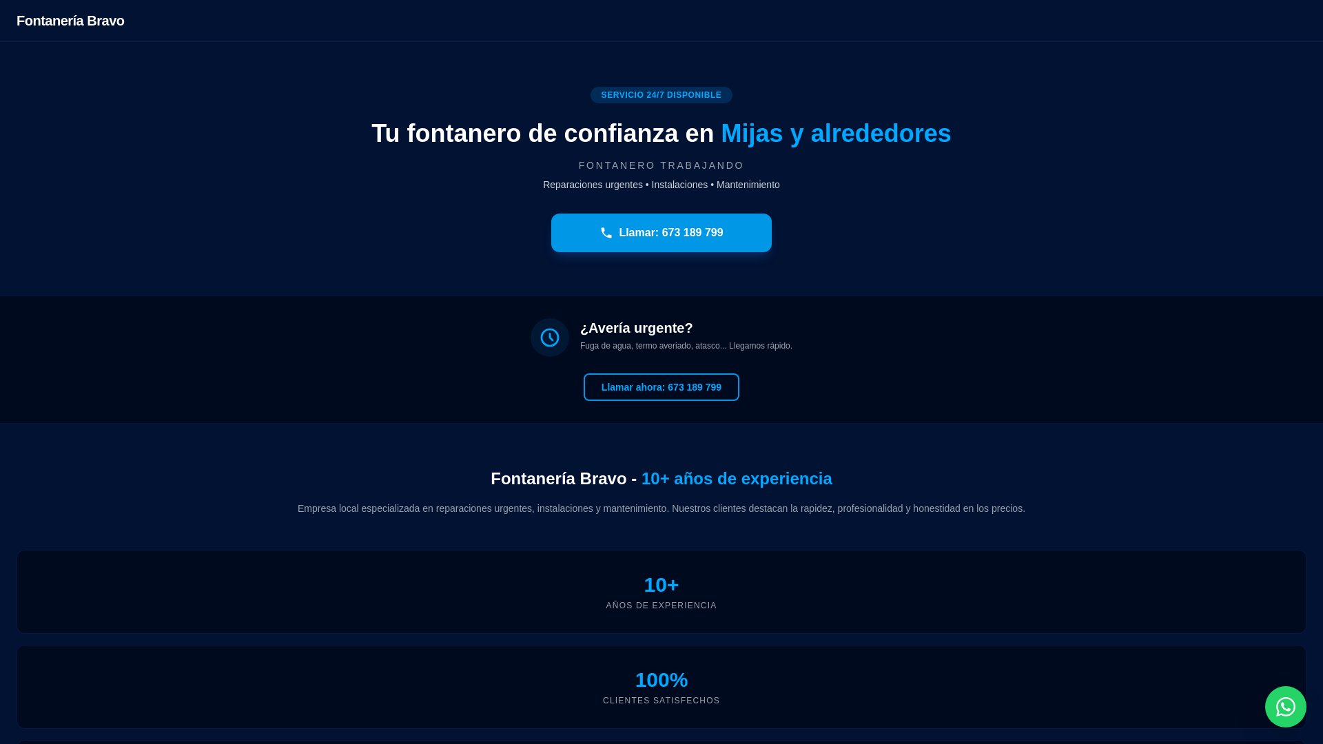 website screenshot of https://fontaneriabravo.com/