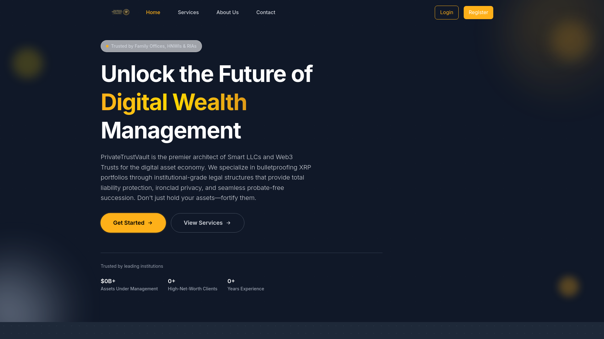 website screenshot of https://privatetrustvault.xyz/