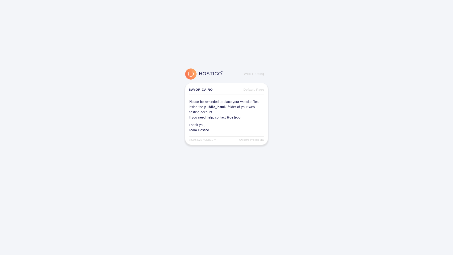 website screenshot of https://savorica.ro/