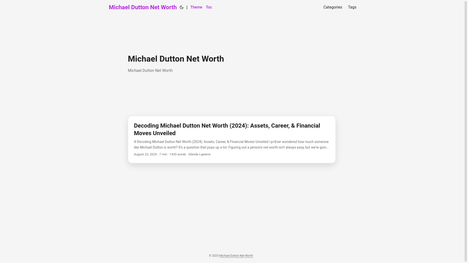 website screenshot of https://michael-dutton-net-worth.pages.dev/