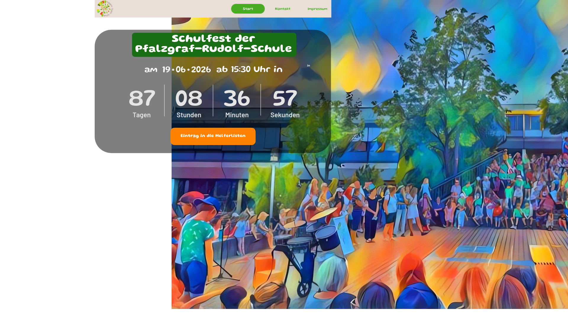 website screenshot of https://schulfest-prs.de/