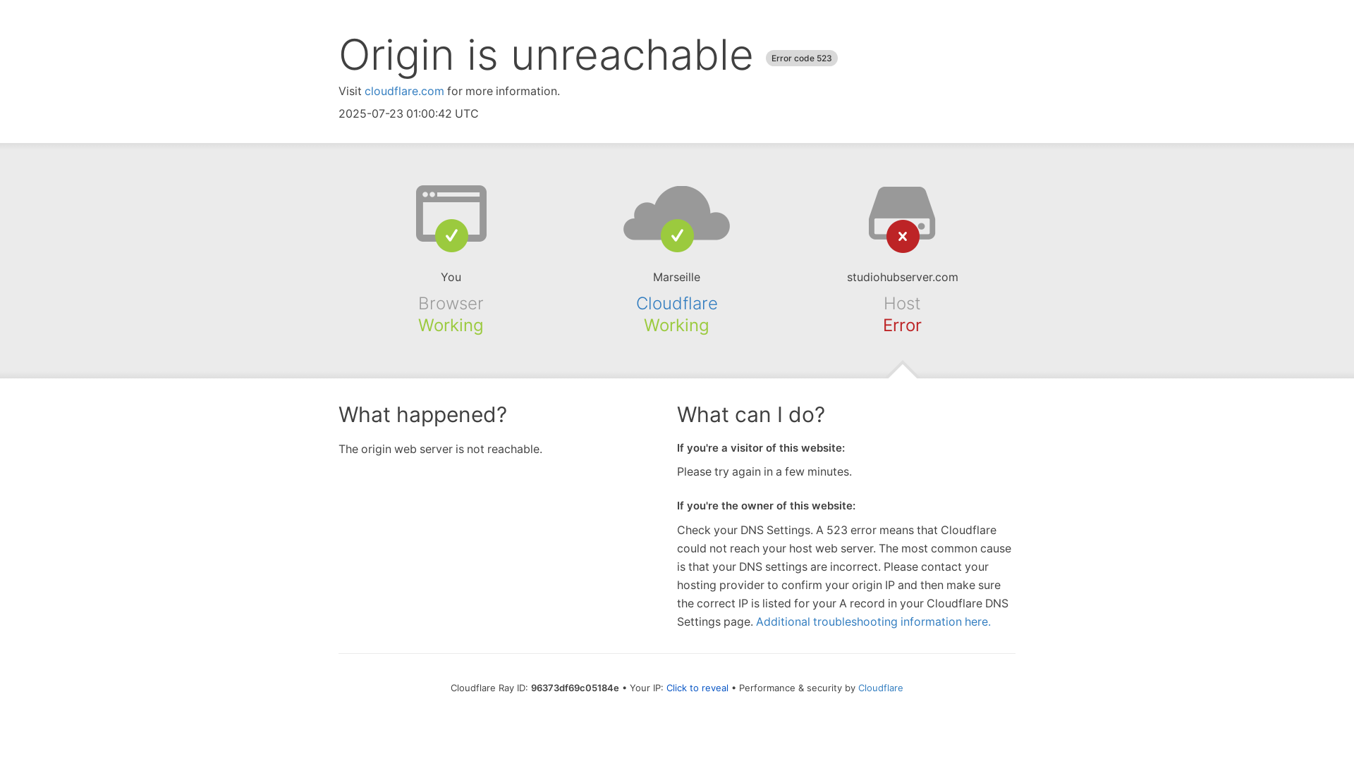 website screenshot of https://studiohubserver.com/
