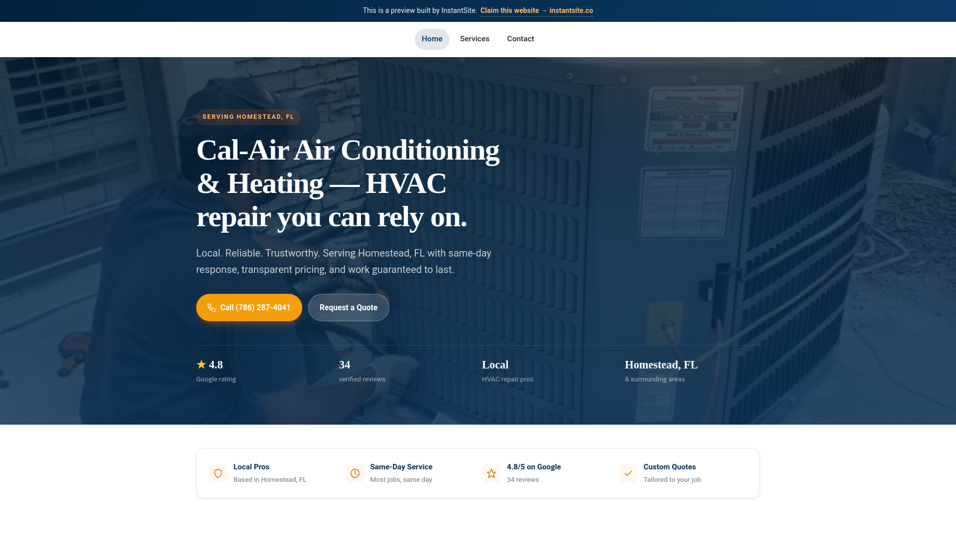 website screenshot of https://instantsite-cal-air-air-conditioning-and-heating.pages.dev/