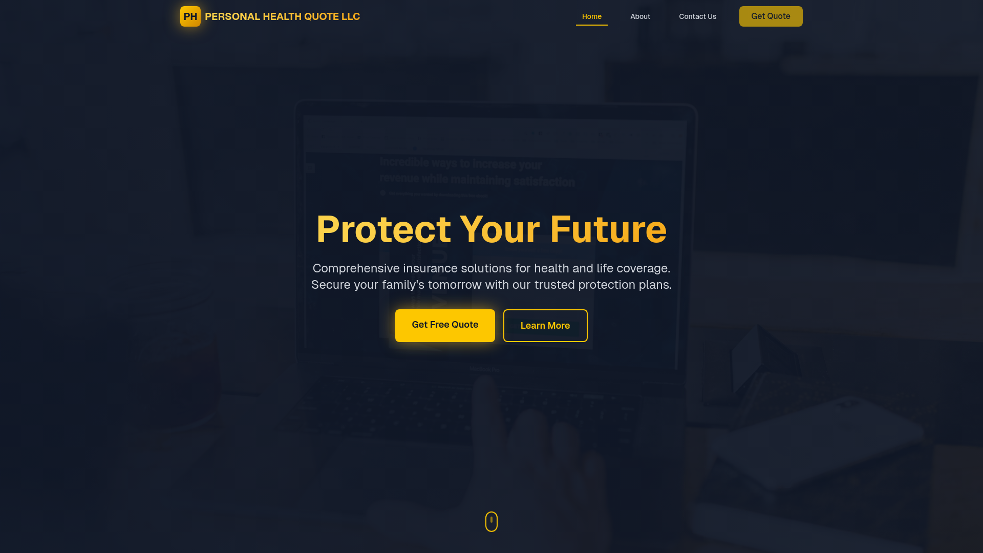 website screenshot of https://personalhealthquotellc.online