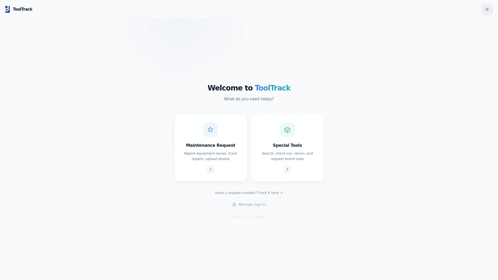 website screenshot of https://darlingstooltrack.com/