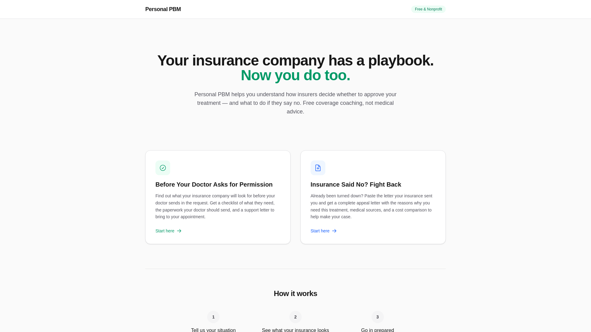 website screenshot of https://personalpbm.com/