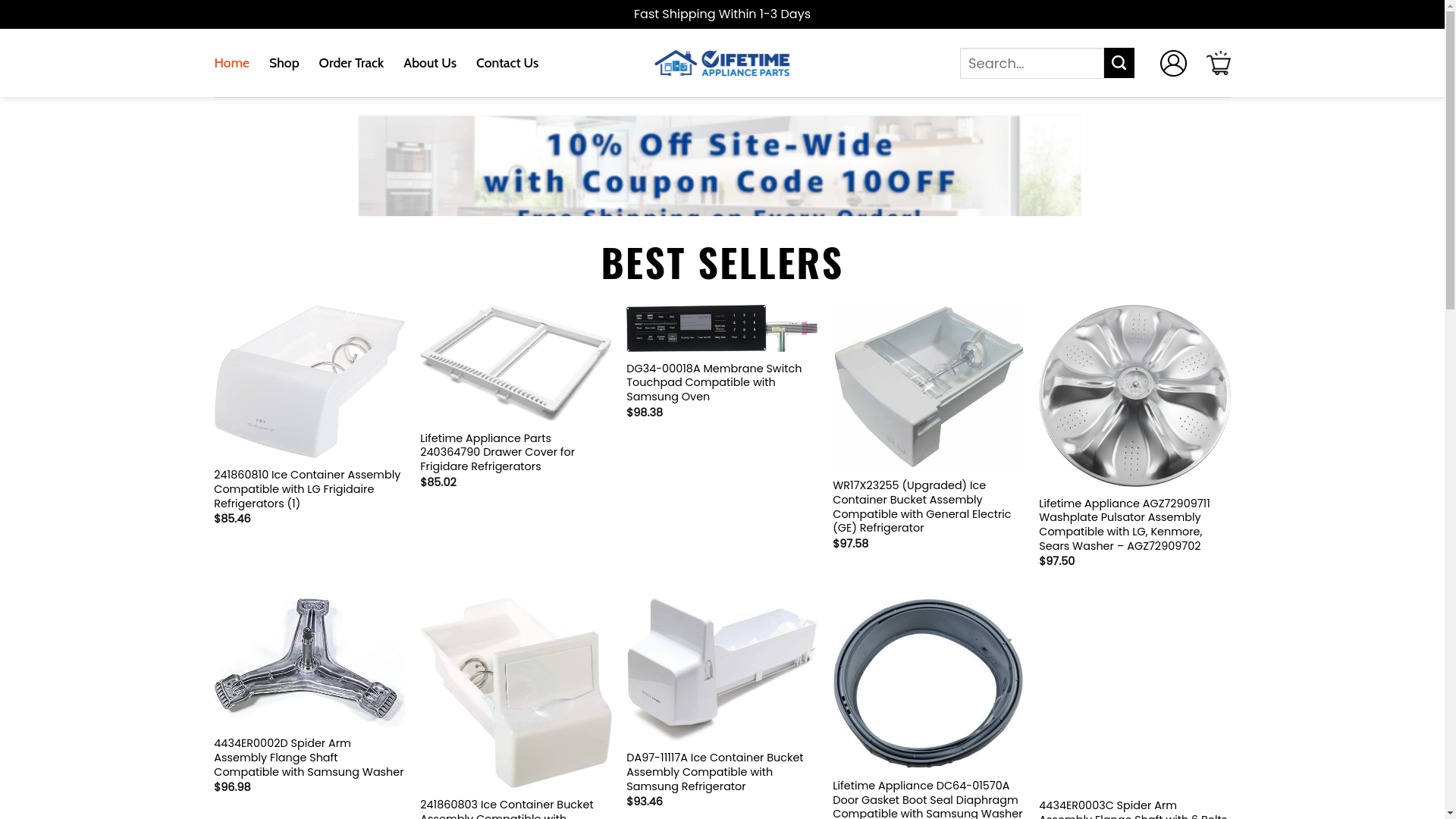website screenshot of https://holalifetimeapplianceparts.shop/