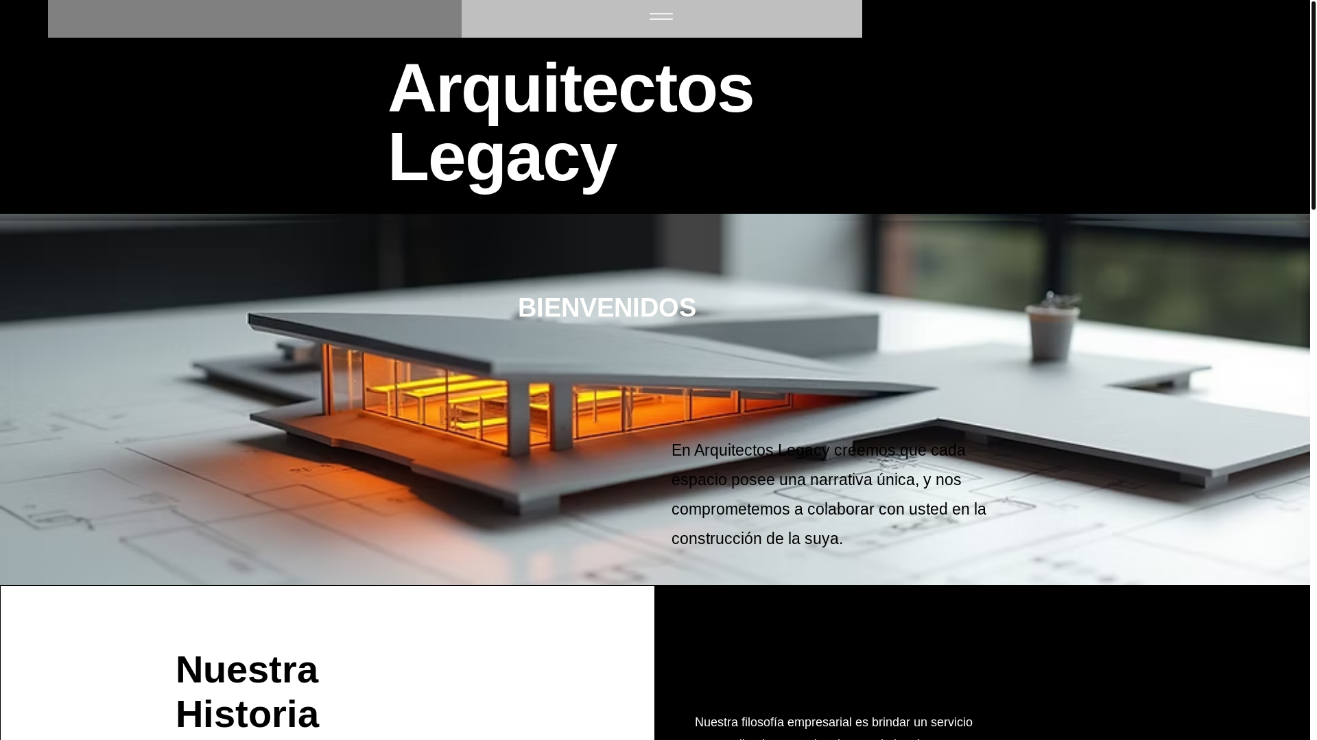 website screenshot of https://arquitectoslegacy.com/