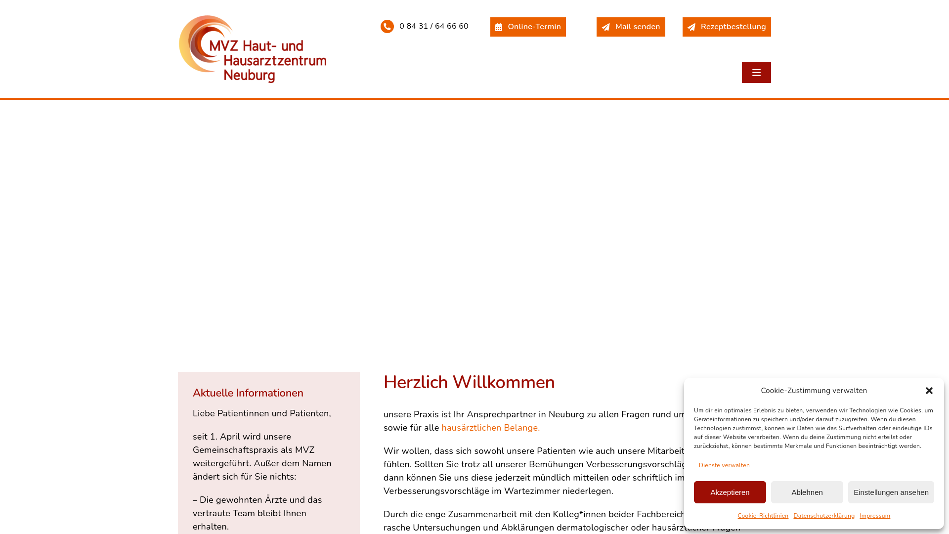 website screenshot of https://mvz-haut-und-hausarztzentrum-neuburg.de