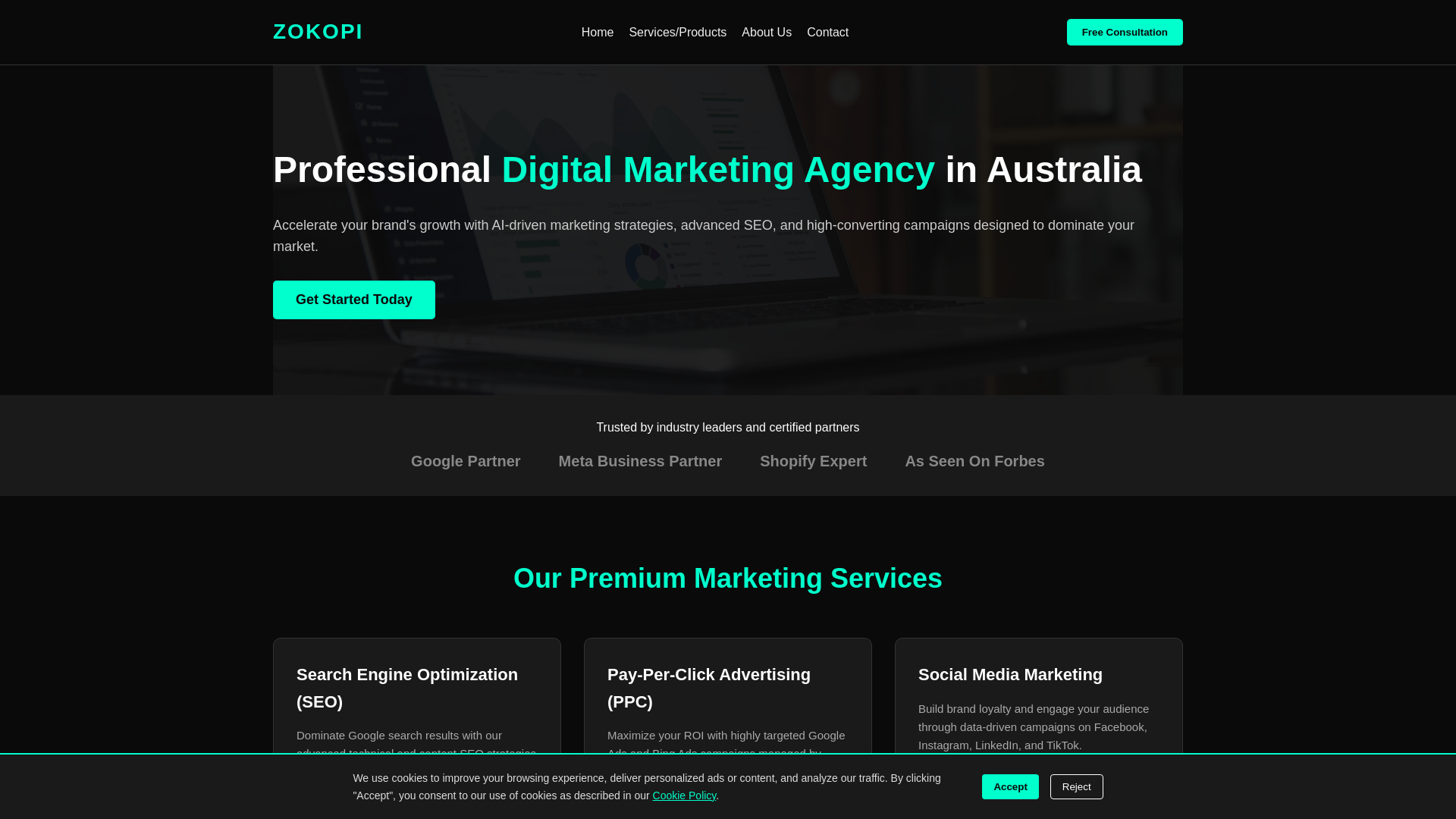 website screenshot of https://aluminumcore.digital/