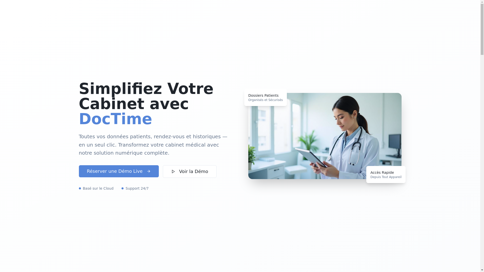 website screenshot of https://doctime.pro/