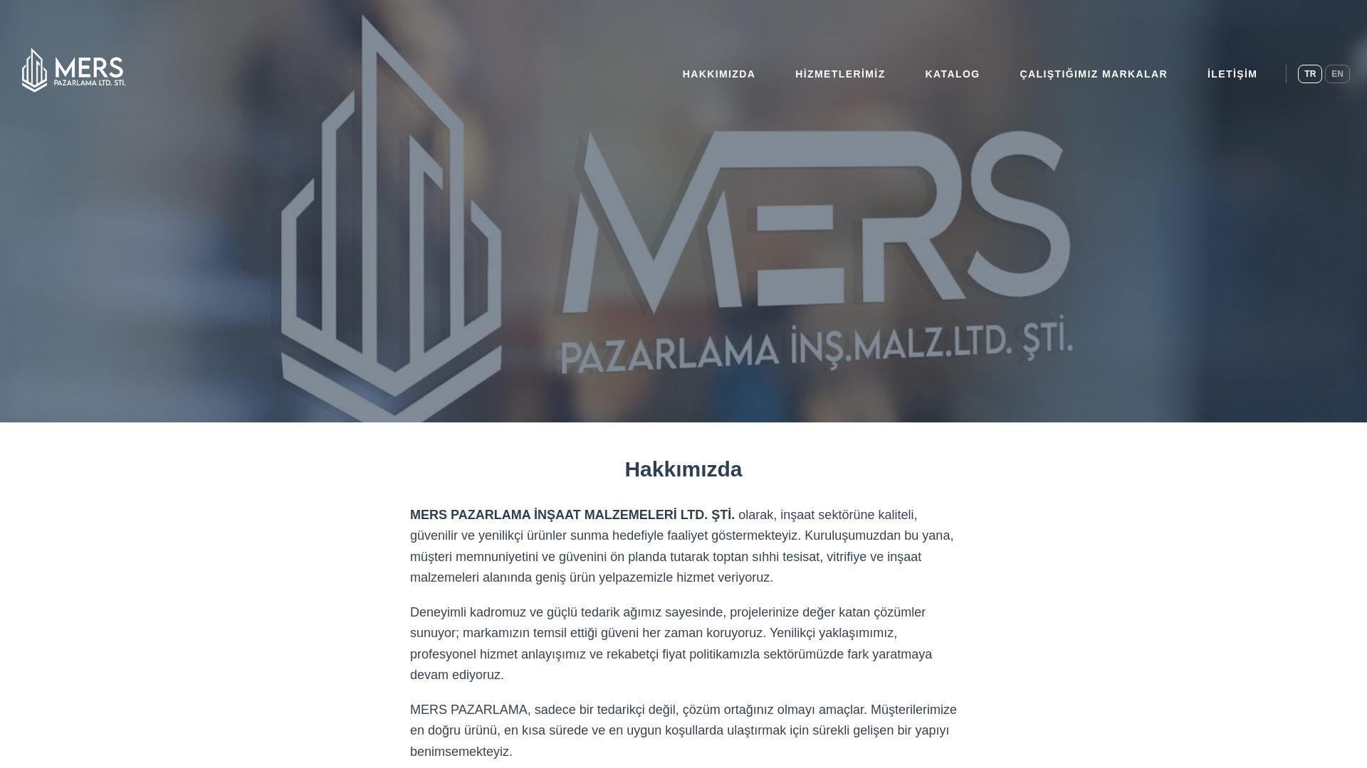 website screenshot of https://merspazarlama.com/