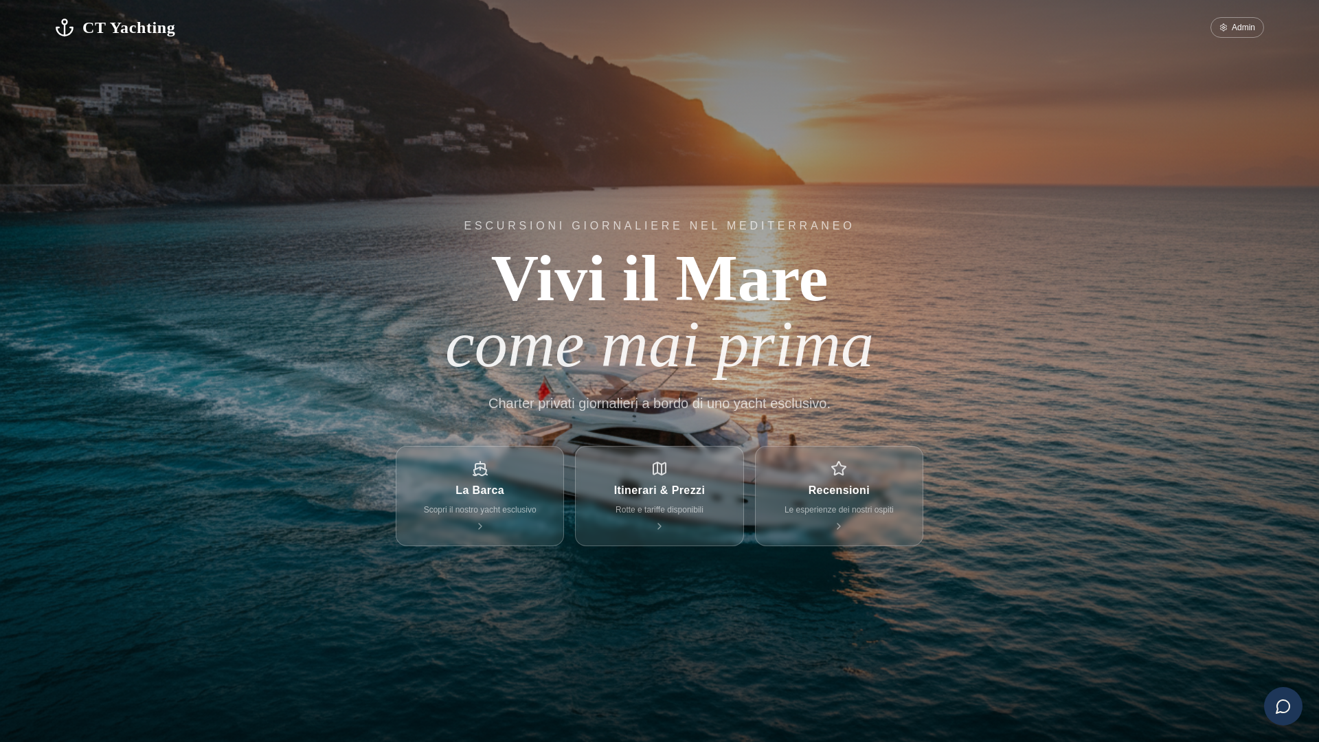 website screenshot of https://ctyachting.it/