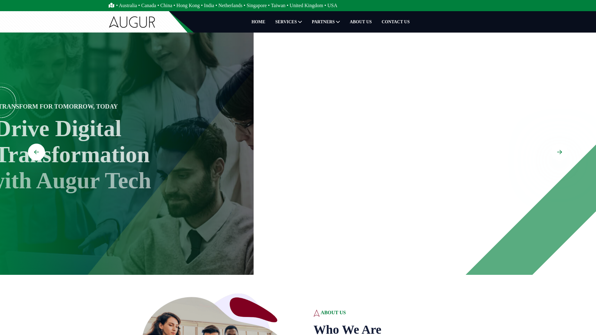 website screenshot of https://augurtech.us/