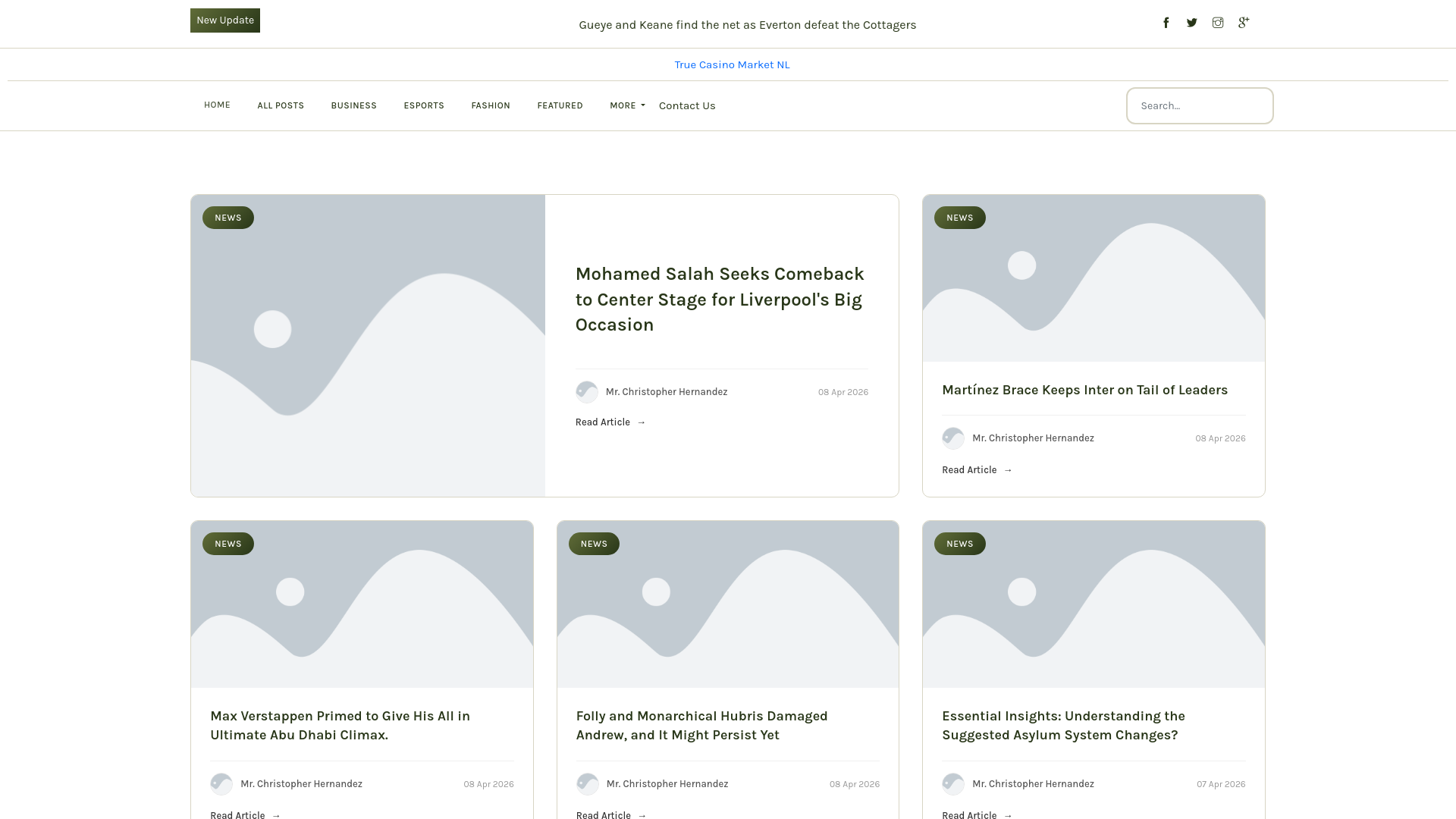 website screenshot of https://truecasinomarket.nl/