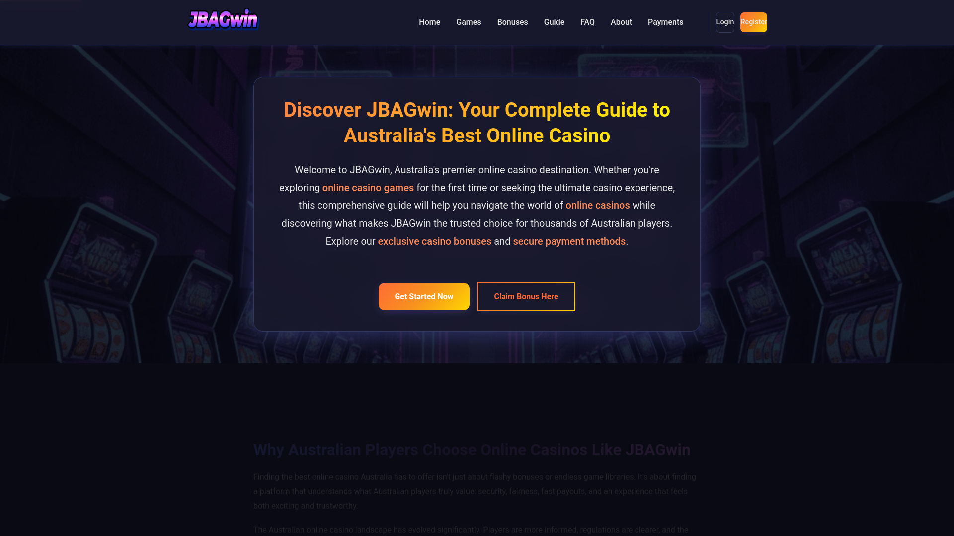 website screenshot of https://jbagwin-bet.com