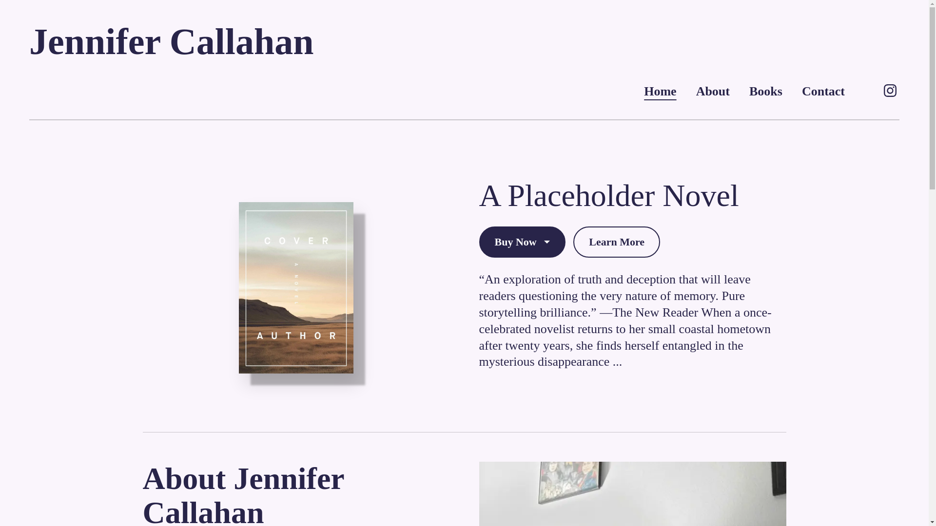website screenshot of https://jennifercallahanauthor.com/