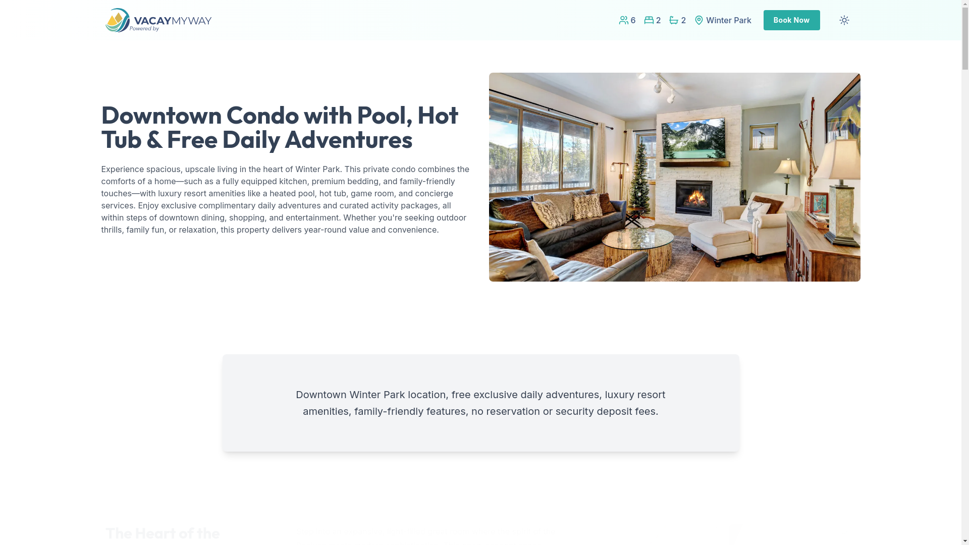 website screenshot of https://winterparkpool.house/