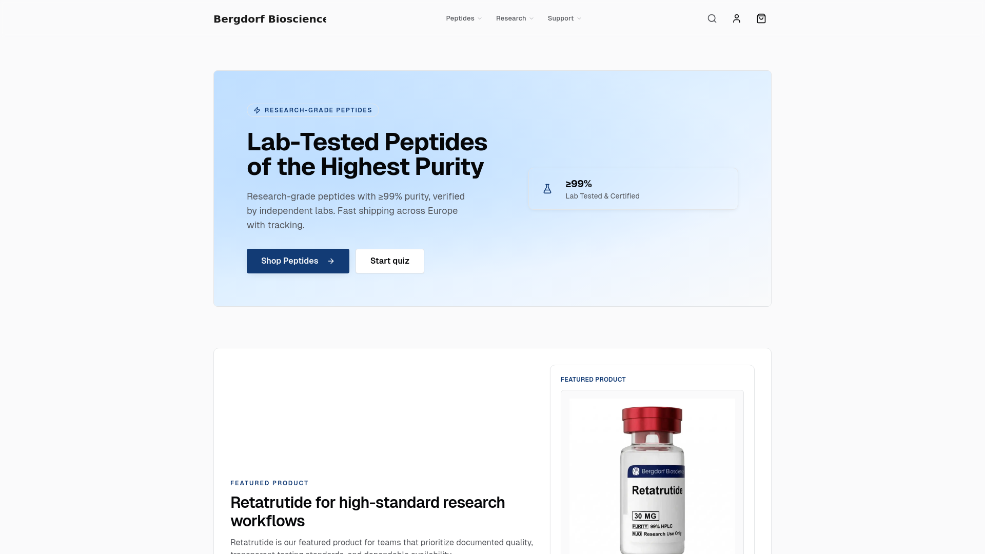 website screenshot of https://bergdorfbio.com/