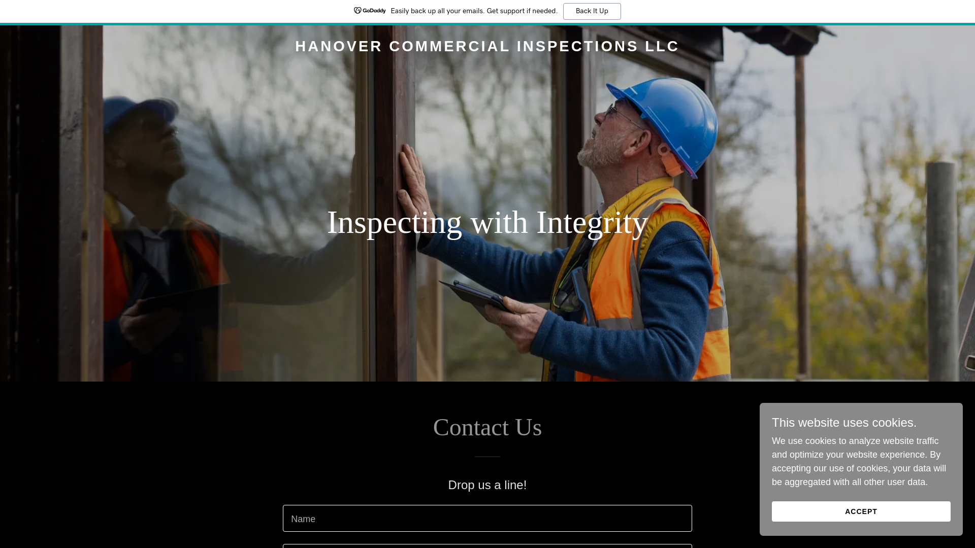 website screenshot of https://hanovercommercialinspects.com